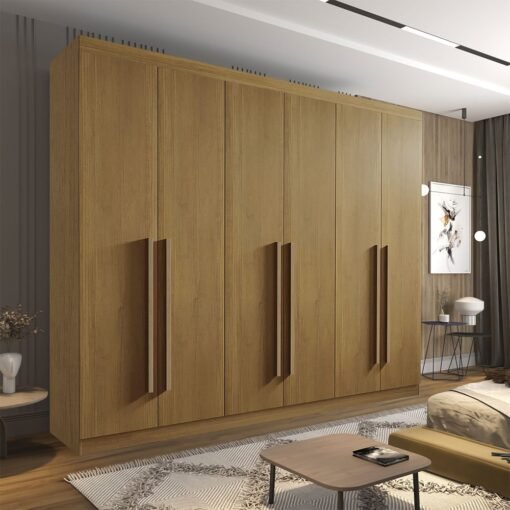 Roupeiro Casal Da Vinci Plus Cinamomo 6 Portas 6 Gavetas 100% MDF Larg. 2.75m - D Doro