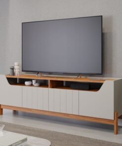 Bancada até 70" Moema Off White/Nature - PERMÓBILI
