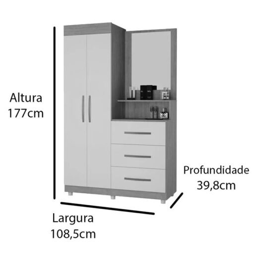 Roupeiro/Cômoda Ônix Branco - MÓVEIS PRIMUS - Imagem 3