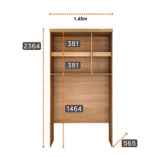 Modulado 1 Roupeiro Moderni 4 Pts +  2 Criado Rizon + 1 Canto Oblíquo Rizon  + 1 Aéreo 3 portas Rizon Cumaru/Fendi Novo Horizonte - Imagem 5