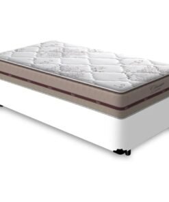 Colchão Solteiro Classic Ensacadas AG D70 + Base Box Simples Corino Branco – ANJOS + ALTO NÍVEL CAMAS E COLCHÕES