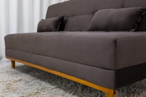 Sofá Cama Madrid Veludo Marrom 2263 Larg. 1.80m - Molas Bonnel - Imagem 6