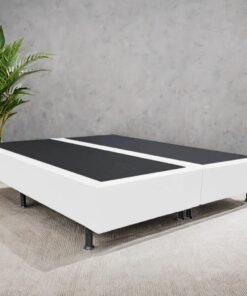Base Box Queen Simples Corino Branco – ALTO NÍVEL CAMAS E COLCHÕES