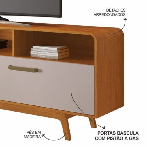 Rack até 70″ Cristal Cinamono/Off White – JCM MOVELARIA - Imagem 3