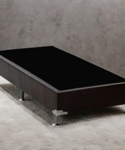 Base Box Solteiro Simples Corino Preto – ALTO NÍVEL CAMAS E COLCHÕES
