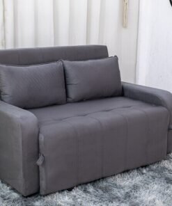 Sofá Cama Amora New Veludinho Cinza 250 Larg. 1.37m