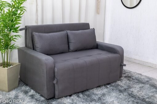Sofá Cama Amora New Veludinho Cinza 250 Larg. 1.37m