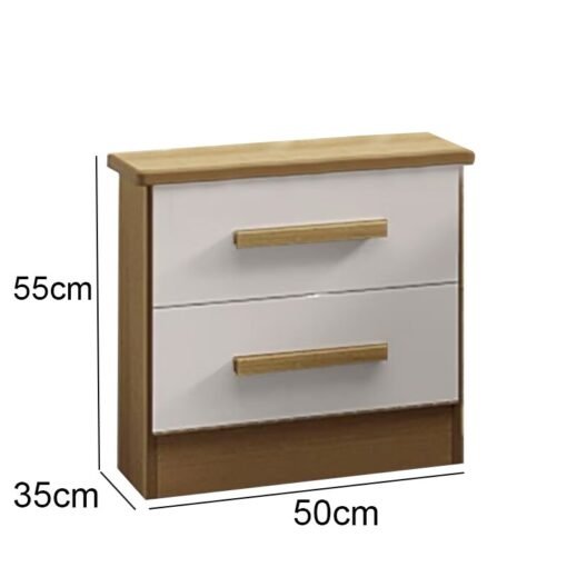 Mesa de Cabeceira New Athos Cinamomo/Off 2 Gavetas Larg. 0.50m - D Doro - Imagem 2
