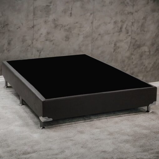 Base Box Casal Simples Corino Preto – ALTO NÍVEL CAMAS E COLCHÕES