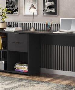 Mesa Office NT 2060 Preto 2 Gavetas Larg. 2.00m - Notável