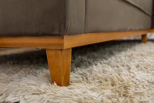 Sofá 3 Lug. Milão C/Chaise Lado Esquerdo Veludo Marrom 815 Larg. 2.30m - Molas Ensacadas - Imagem 6