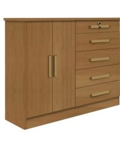 Cômoda 5 Gavetas 2 Portas New Athos Cinamomo D Doro