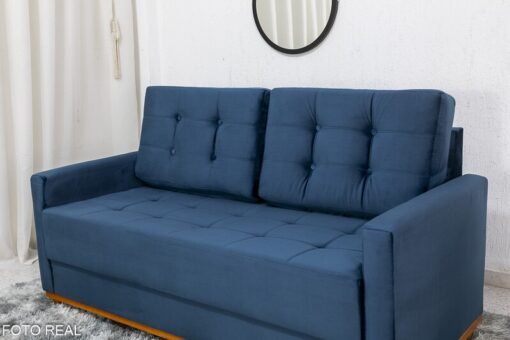Sofá 3 lugares Living Áustria 1.70m Veludo Azul A16 - Imagem 3