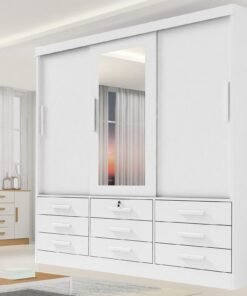 Guarda-Roupa 3 Portas Meridian 2,00 m Branco – D’DORO MÓVEIS