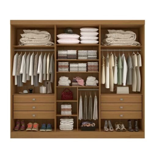 Roupeiro Casal Da Vinci Plus Cinamomo/Off 6 Portas 6 Gavetas 100% MDF Larg. 2.75m - D Doro - Imagem 2