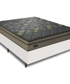 Colchão Casal Vigo D26 + Base Box Simples Corino Branco – UMAFLEX + ALTO NÍVEL CAMAS E COLCHÕES