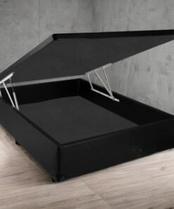 Base Box Casal Baú Corino Preto - ALTO NÍVEL CAMAS E COLCHÕES