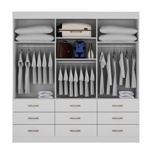 Guarda-Roupa Turim 2,11 m Nature/Off White - BIANCHI - Imagem 3