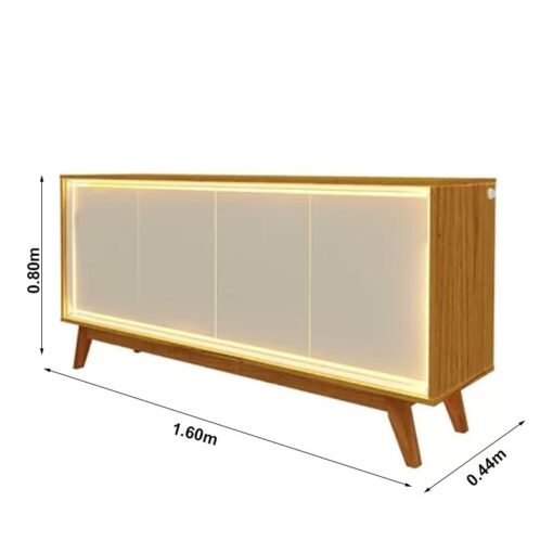 Buffet Requinte com LED larg. 1.60m Naturale/Off White Gelius - Imagem 5