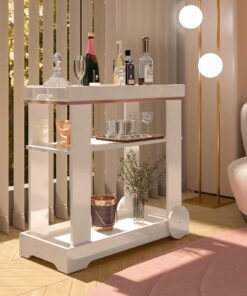 Carrinho Bar Rosé Off White - ARTELY