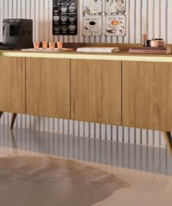 Buffet 4 Portas Gold Mel/Pérola - MÓVEIS PRIMUS