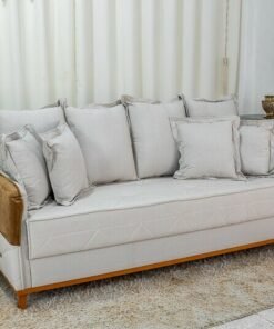 Sofá 3 lugares Vican Linho Bege 5044 Detalhe 05 Larg. 2.00m - Molas Bonnel