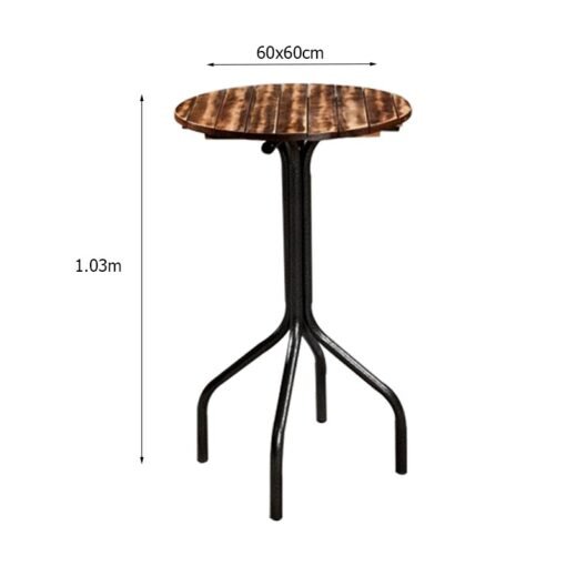 Mesa de Varanda Alta Goiás Tampo de Madeira 60X60 Redonda Teixeira - Imagem 3
