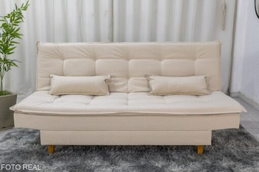 Sofá Cama Premium Larg. 1.80m Linho Bege 2305 - Imagem 2