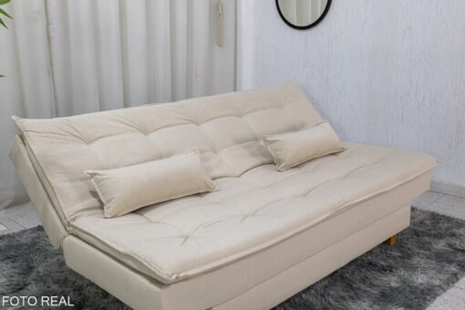 Sofá Cama Premium Larg. 1.80m Linho Bege 2305 - Imagem 4