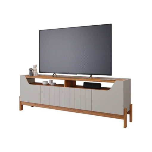 Bancada até 70" Moema Off White/Nature - PERMÓBILI - Imagem 4