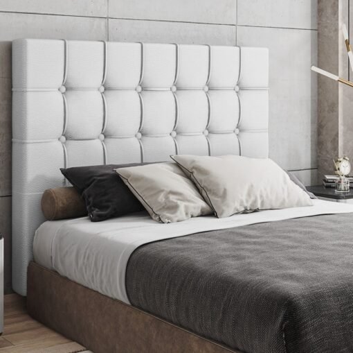 Cabeceira Casal Paris Corino Branco - MC DESIGN