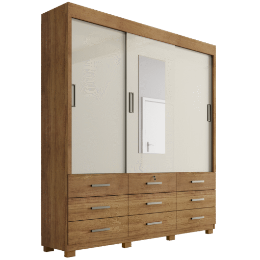 Guarda Roupa Itapema 2,02 m Cedro/Areia – RUD RACK - Imagem 2