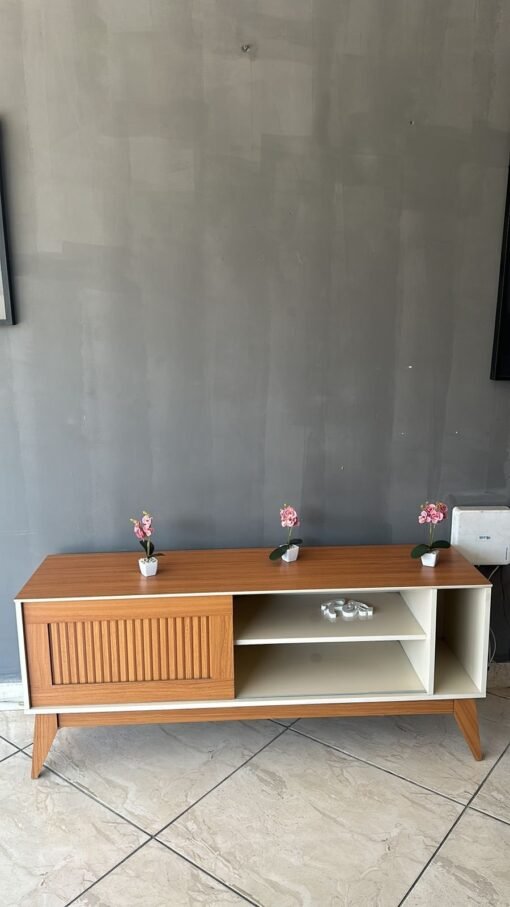 Rack até 55" Aruba Off White/Cedro - EDN MÓVEIS - Imagem 5