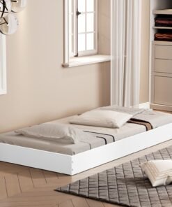 Cama Auxiliar Solteiro Mili Branco - MADEC/VJ MÓVEIS