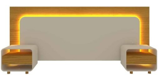 Cabeceira Innova com LED e Mesa de Cabeceira 140/160/195 - Naturale /Off White - Imagem 5