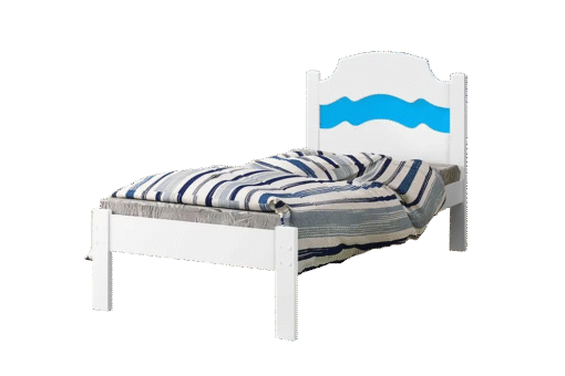 Cama Solteiro Íris Branco/Rosa/Azul - MADEC/VJ MÓVEIS - Imagem 2