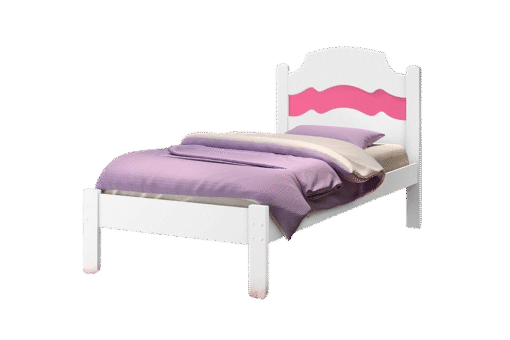 Cama Solteiro Íris Branco/Rosa/Azul - MADEC/VJ MÓVEIS - Imagem 4