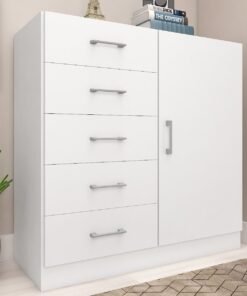 Cômoda 5 Gavetas com Sapateira Miami Branco - FELLICCI