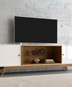 Rack até 60" Thor R418 Off White/Freijó - DALLA COSTA