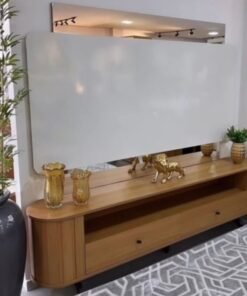 Home até 65" Creta TB303E Off White/Freijó - DALLA COSTA