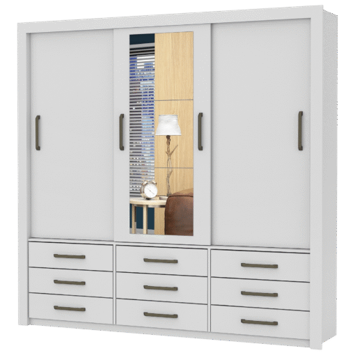 Guarda-Roupa 3 Portas Anjos 1,91 m Branco – CARIOCA MÓVEIS - Imagem 2