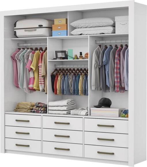 Guarda-Roupa 3 Portas Anjos 1,91 m Branco – CARIOCA MÓVEIS - Imagem 3