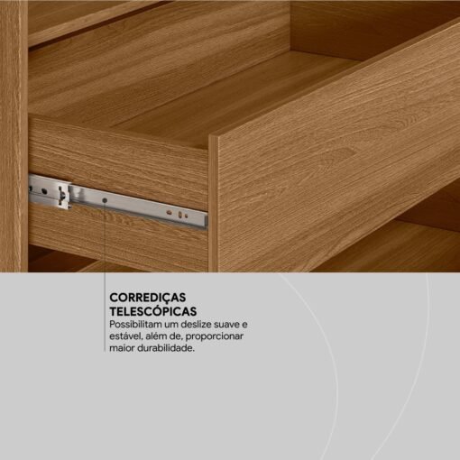 Guarda-Roupa 3 Portas Lounge 2,67 m Nogueira Touch/Nude Prime TX - DEMÓBILE - Imagem 7