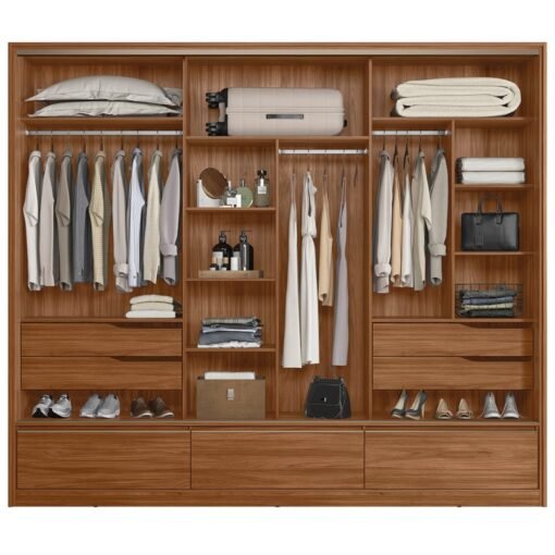Guarda-Roupa 3 Portas Lounge 2,67 m Nogueira Touch/Nude Prime TX - DEMÓBILE - Imagem 9