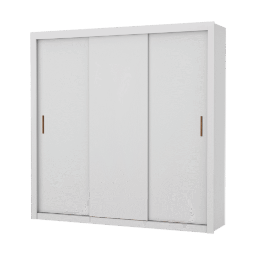 Guarda-Roupa 3 Portas Veneza/Clara/Berlim(Sem Espelho) 1,855 m Branco - CARIOCA MÓVEIS - Imagem 2