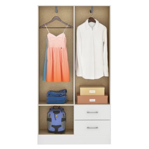 Guarda-Roupa 4 Portas Panamá 4002 + Cômoda 5 Gavetas Aruba Branco - FELLICCI - Imagem 3