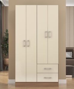 Guarda-Roupa 4 Portas Panamá 4002 0,90 m Manchester/Champagne - FELLICCI