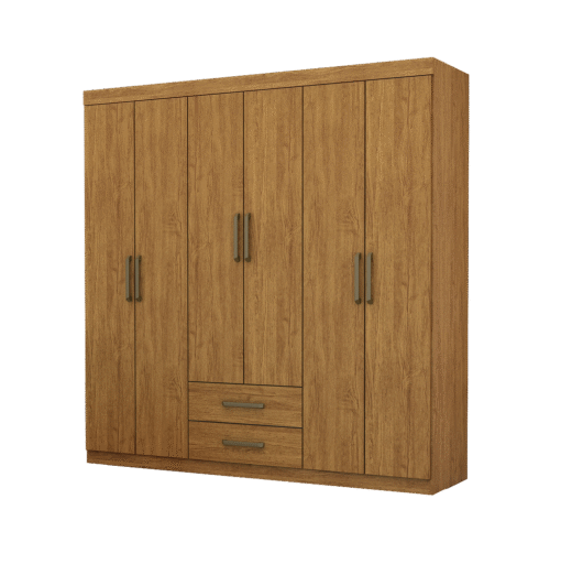 Guarda-Roupa 6 Portas(Sem Espelho/Sem Pés) Áries 1,53 m Cinamono – CARIOCA MÓVEIS - Imagem 2