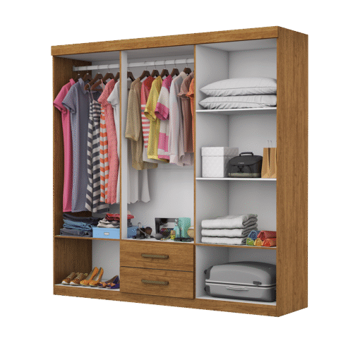 Guarda-Roupa 6 Portas(Sem Espelho/Sem Pés) Áries 1,53 m Cinamono – CARIOCA MÓVEIS - Imagem 3