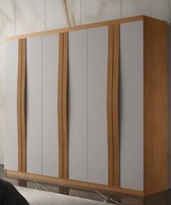 Guarda-Roupa 6 Portas Grécia 1,80 m Naturale/Off White - RUFATO